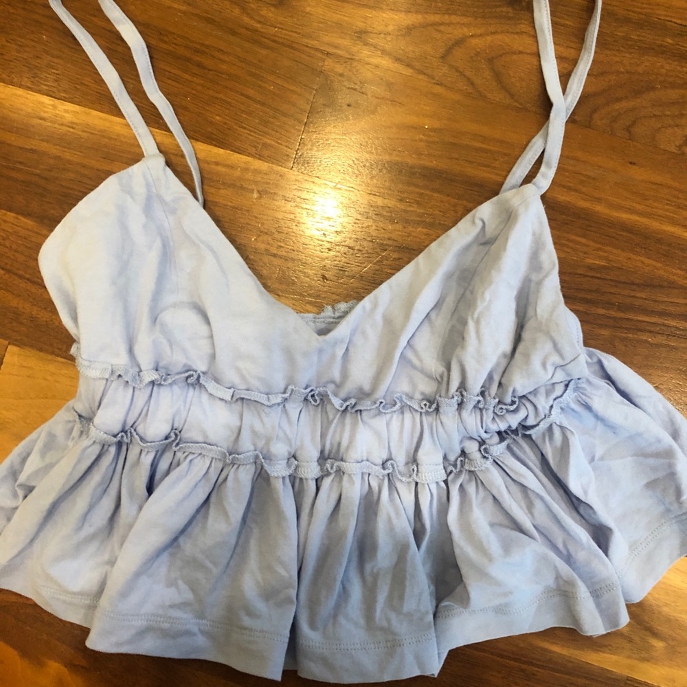 Silence + Noise periwinkle crop top